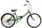 Велосипед 24' складной STELS PILOT-750 черный/зеленый, 6ск., 16' Z010